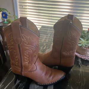 Little kid genuine leather cowboy boots.